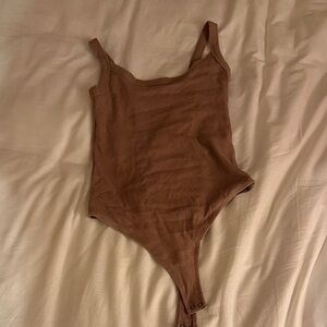 Abercrombie & Fitch Brown Ribbed Bodysuit